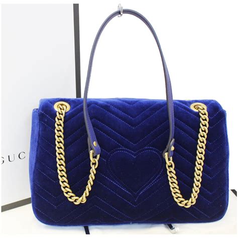 gucci bag blue velvet|Gucci marmont velvet handbag.